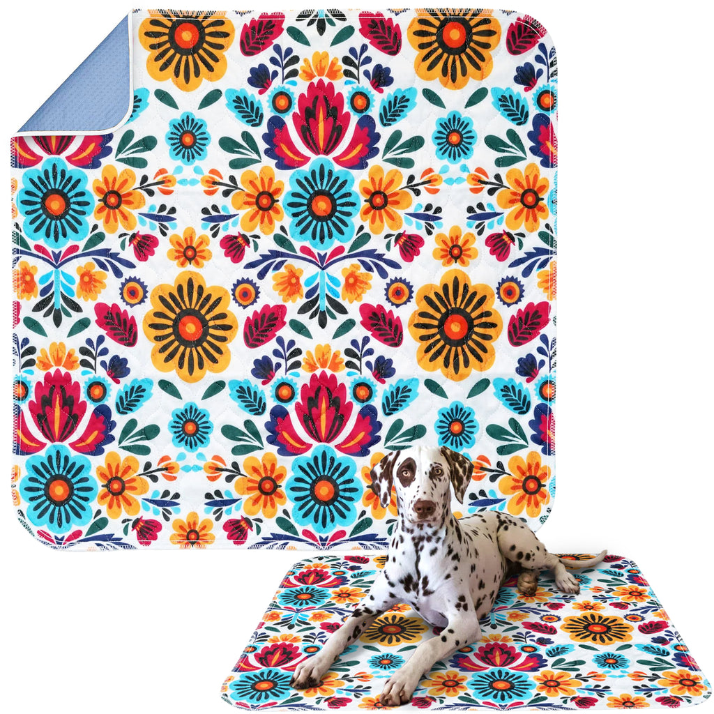 Dia De Los Muertos Flowers Puppy Pad - Dry Paws